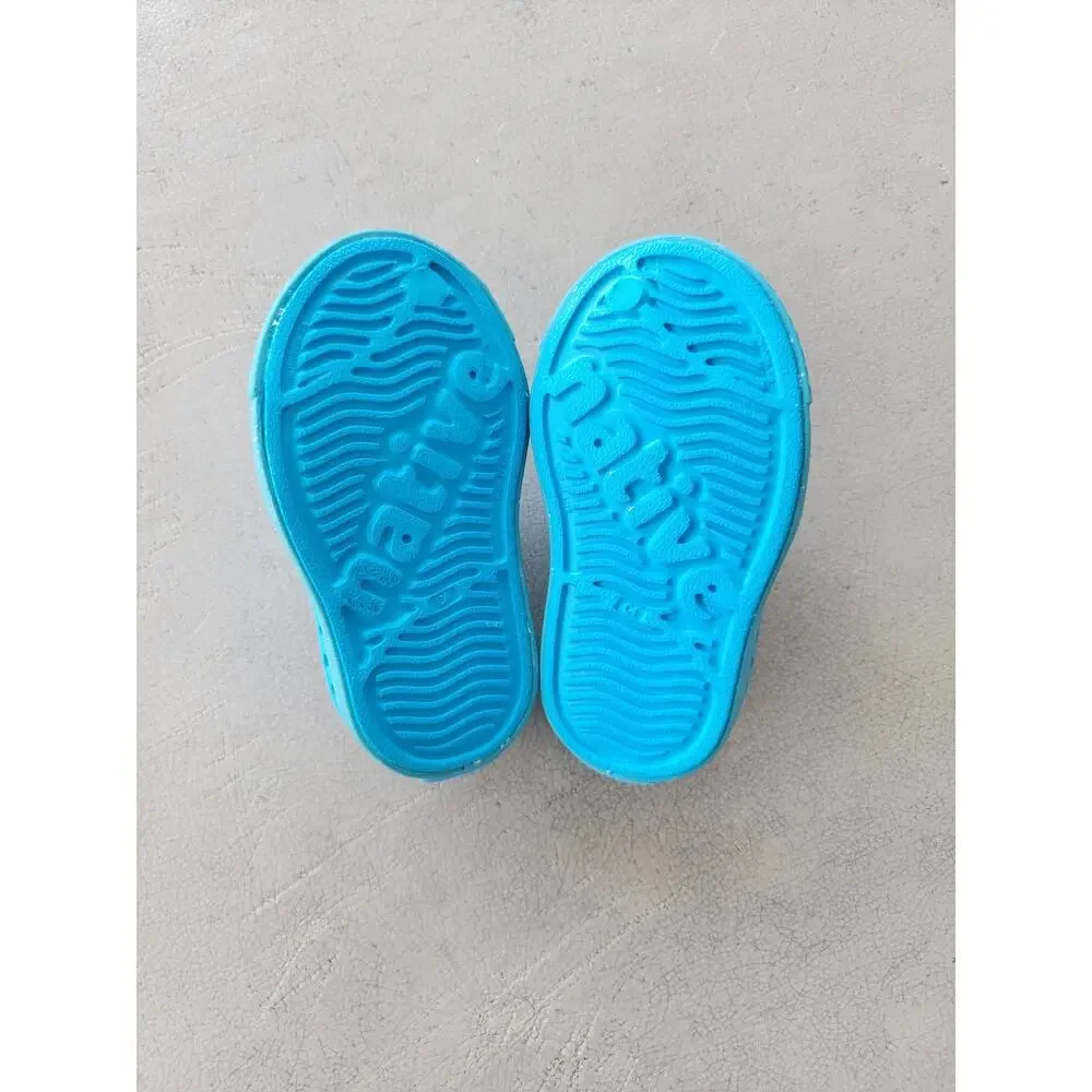 Native Jefferson Bloom Speckled Blue Rubber Slip-On Sneakers Size 4 (Baby)‎